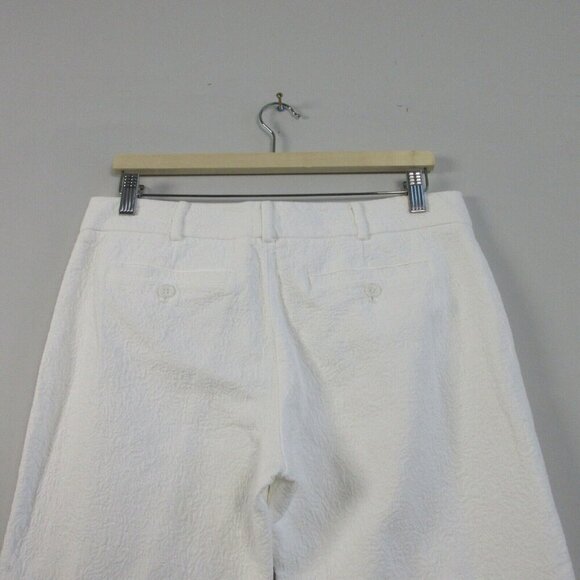 Club Monaco Capri Mid Rise Cropped Pants Women's 8 White Cotton Slim Casual 286 - Picture 5 of 11